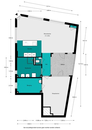 Plattegrond - Kerkstraat 38, 4761 CB Zevenbergen - Kerkstraat 38 - Appartement - 2D.jpg